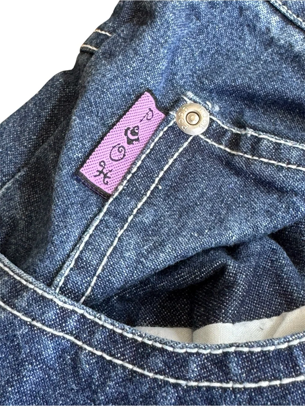 Vtg Disney Winnie the Pooh Embroidered Colorblock Velvet Cuff Jeans Girls Sz 14